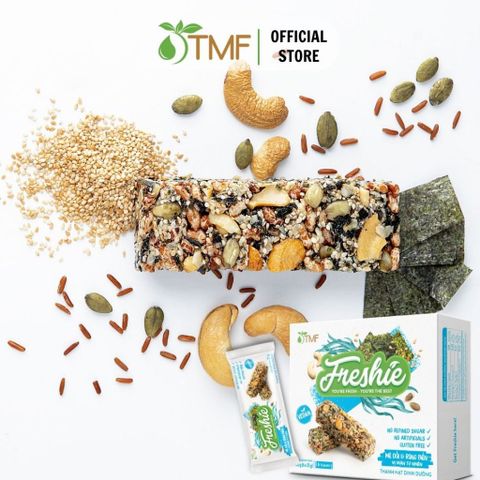 Thanh Hạt Dinh Dưỡng Freshie Mè Đồi & Rong Biển Gạo Lứt Thuần Chay 150gr - Năng Lượng Tươi Mới Từ Tâm Minh Foods