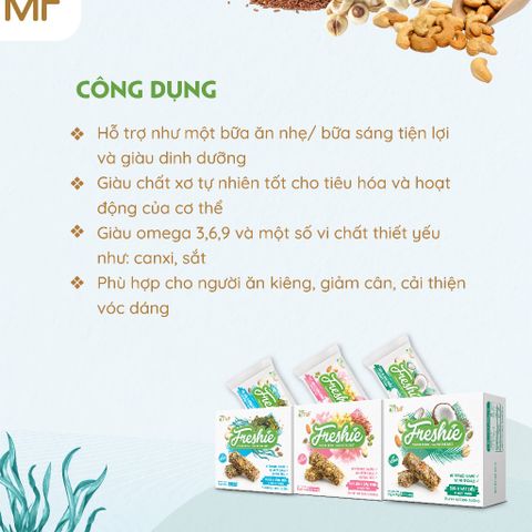 Thanh Hạt Dinh Dưỡng Freshie Mè Đồi & Rong Biển Gạo Lứt Thuần Chay 150gr - Năng Lượng Tươi Mới Từ Tâm Minh Foods
