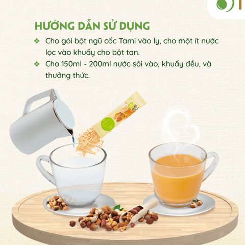 Bột Ngũ Cốc Tami Không Đường - Hỗ Trợ Giảm Cân Tâm Minh Foods, Thành Phần Thiên Nhiên, Dinh Dưỡng Cao, Pha Nhanh Gọn 25 Gói