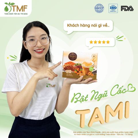 Bột Ngũ Cốc Tami Không Đường - Hỗ Trợ Giảm Cân Tâm Minh Foods, Thành Phần Thiên Nhiên, Dinh Dưỡng Cao, Pha Nhanh Gọn 25 Gói