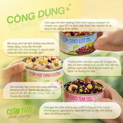 Combo 2 lon Cơm gạo lứt dinh dưỡng ăn liền 160g TÂM MINH FOODS