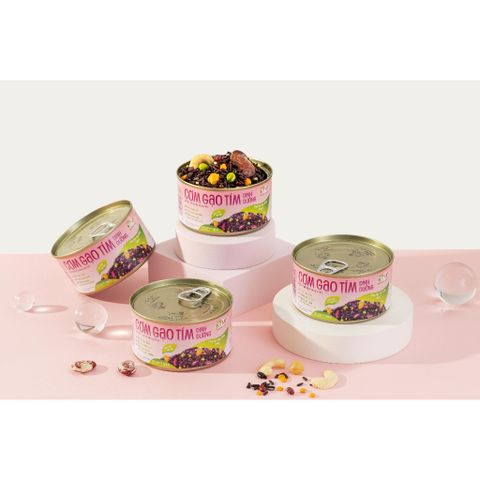 Combo 4 lon Cơm gạo tím dinh dưỡng ăn liền 160g TÂM MINH FOODS