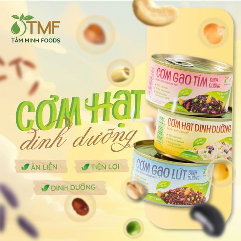 Combo 4 lon Cơm gạo tím dinh dưỡng ăn liền 160g TÂM MINH FOODS