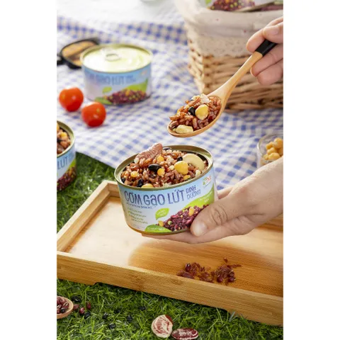 Combo mix 2 lon Cơm gạo tím và cơm gạo lứt dinh dưỡng ăn liền 160g TÂM MINH FOODS