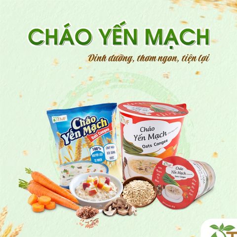 Cháo Yến Mạch Gạo Lứt Ăn Liền Tâm Minh - Thùng 30 Gói 100% Tự Nhiên, Giảm Cân Healthy, Không Bột Ngọt, Dinh Dưỡng Tiện Lợi