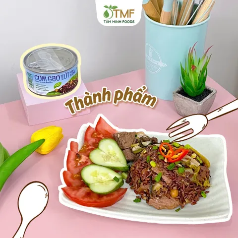 Combo mix 6 lon Cơm gạo tím và cơm gạo lứt dinh dưỡng ăn liền 160g TÂM MINH FOODS