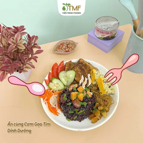 Combo mix 6 lon Cơm gạo tím và cơm gạo lứt dinh dưỡng ăn liền 160g TÂM MINH FOODS