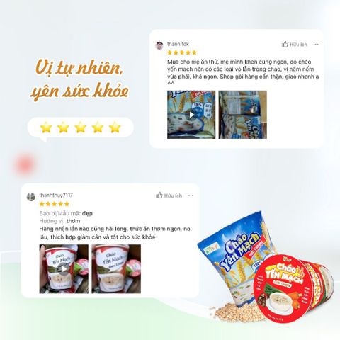 Cháo Yến Mạch Gạo Lứt Ăn Liền Tâm Minh Foods - Thùng 24 Ly 43g Giảm Cân, Dinh Dưỡng Từ Thiên Nhiên, Tiện Lợi Cho Người Bận Rộn