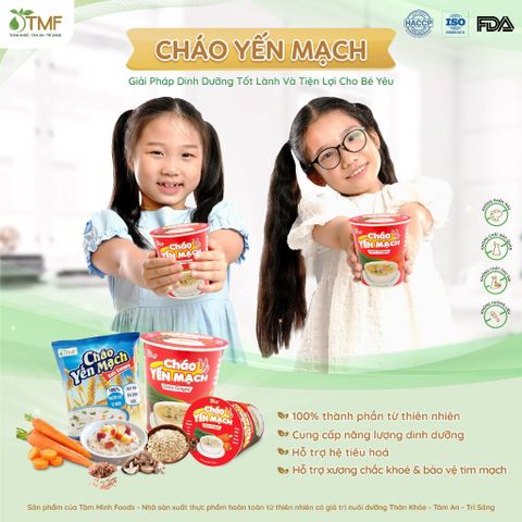 Combo 6 Ly Cháo Yến Mạch Gạo Lứt Giảm Cân Tiện Lợi 43g - Thực Phẩm Dinh Dưỡng Tâm Minh Foods, Ăn Liền Nhanh Chóng Cho Sức Khỏe