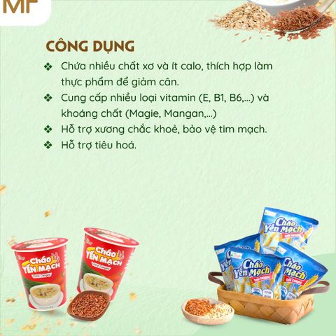 Combo 6 Ly Cháo Yến Mạch Gạo Lứt Giảm Cân Tiện Lợi 43g - Thực Phẩm Dinh Dưỡng Tâm Minh Foods, Ăn Liền Nhanh Chóng Cho Sức Khỏe