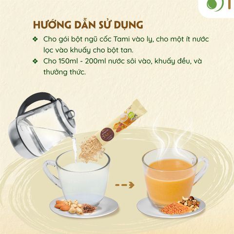 Bột Ngũ Cốc Nảy Mầm Tami Tâm Minh Foods Ít Ngọt - Dinh Dưỡng Giảm Cân Từ Hạt Thiên Nhiên, Tiện Lợi Cho Mọi Lứa Tuổi