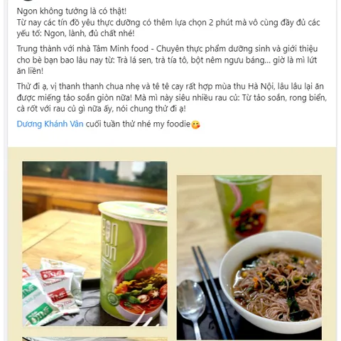Combo mix 2 ly bún gạo lứt ăn liền NGON & THON vị rau củ hạt ngũ cốc và tảo xoắn chua cay