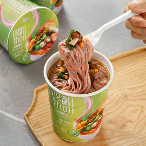 Thùng 12 bún tảo xoắn + 12 bún rau củ gạo lứt ăn liền NGON & THON eatclean giảm cân TÂM MINH FOODS