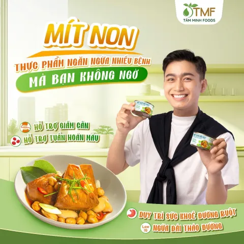 Thùng Mít Kho Đậu Ngự Dinh Dưỡng Tâm Minh Foods - Món Ăn Hấp Tiệt Trùng Từ Thiên Nhiên, Giàu Protein và Chất Xơ, Tiện Lợi Cho Mọi Gia Đình