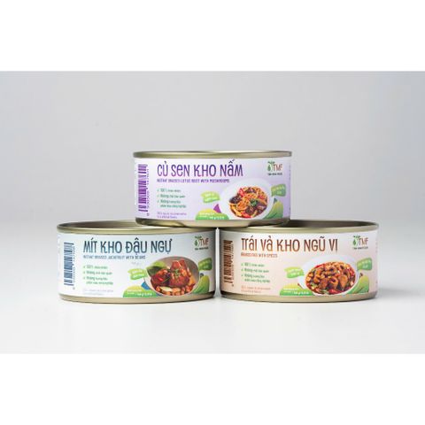 Thùng mix 3 món kho tiện lợi Tâm Minh Foods - Mít kho đậu ngự, Củ sen kho nấm & Trái vả kho ngũ vị, ăn ngon, giàu dinh dưỡng