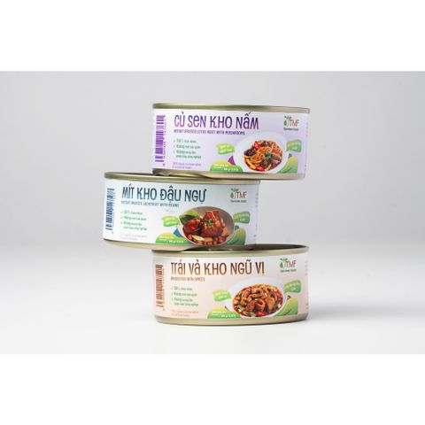 Thùng mix 3 món kho tiện lợi Tâm Minh Foods - Mít kho đậu ngự, Củ sen kho nấm & Trái vả kho ngũ vị, ăn ngon, giàu dinh dưỡng