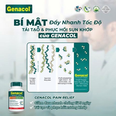 Viên uống Genacol Plus Collagen - Hỗ trợ thoái hóa khớp, giảm đau khớp hiệu quả, bổ sung glucosamin cho sức khỏe xương khớp.