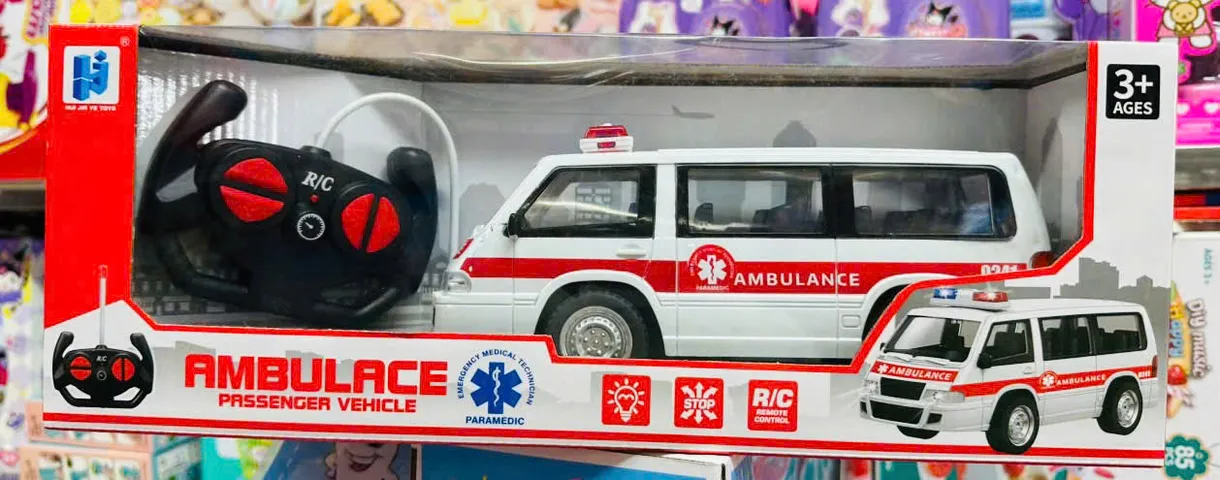 Đồ chơi xe ô tô cứu thương điều khiển từ xa chạy bằng pin có đèn 998-34 remote control ambulance passenger vehicle