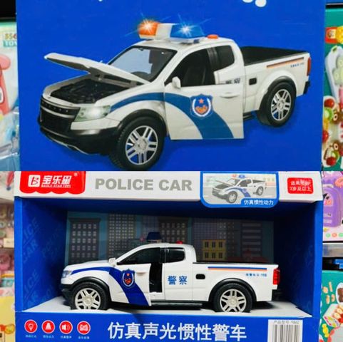 Xe Ô Tô Đồ Chơi Police Car Chạy Bằng Pin, Mở Cửa và Nắp Capo, Có Đèn Và Âm Thanh - Mã 9862