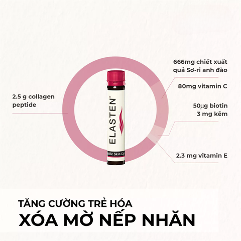 Hộp 28 ống Collagen Elasten Giúp Da Căng Mịn, Ngừa Lão Hóa, Tóc Chắc Khỏe
