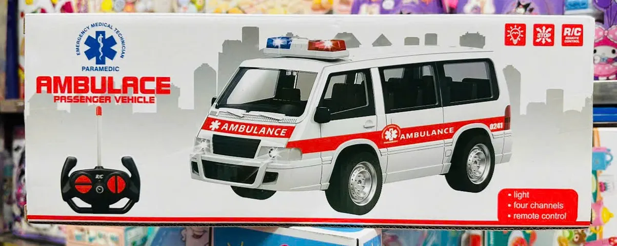 (998-34) Mô hình xe cấp cứu Ambullance điều khiển từ xa có đèn