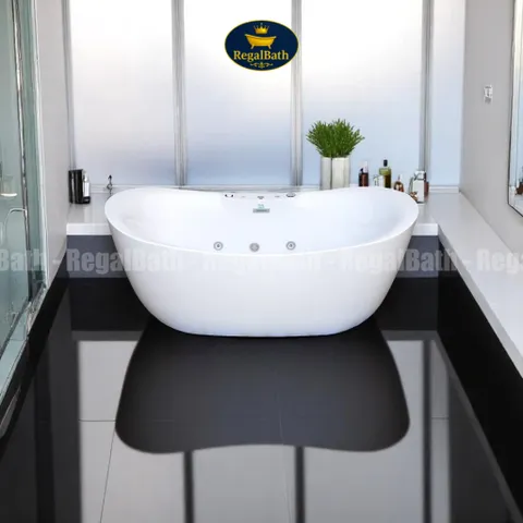 Bồn Tắm Massage Cao Cấp Dáng Thỏi Vàng RB-17TV - Regalbath với Hệ Thống Sục Khí và Đèn LED Sang Trọng, Thư Giãn tại Nhà