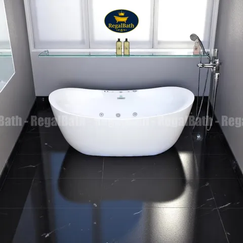Bồn Tắm Massage Cao Cấp Dáng Thỏi Vàng RB-17TV - Regalbath với Hệ Thống Sục Khí và Đèn LED Sang Trọng, Thư Giãn tại Nhà