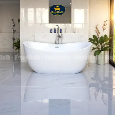 Bồn Tắm Massage Cao Cấp Dáng Thỏi Vàng RB-17TV - Regalbath với Hệ Thống Sục Khí và Đèn LED Sang Trọng, Thư Giãn tại Nhà