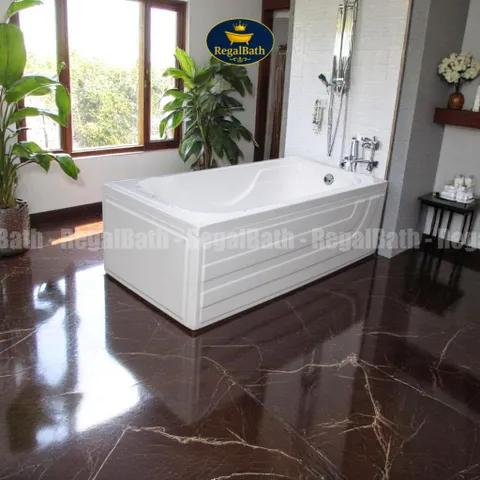Bồn Tắm Dài 1m5 RegalBath RB-15A - Bồn Tắm Acrylic Cao Cấp Thiết Kế Tối Giản, An Toàn Với Đáy Chống Trượt, Kích Thước 1500x750x550mm