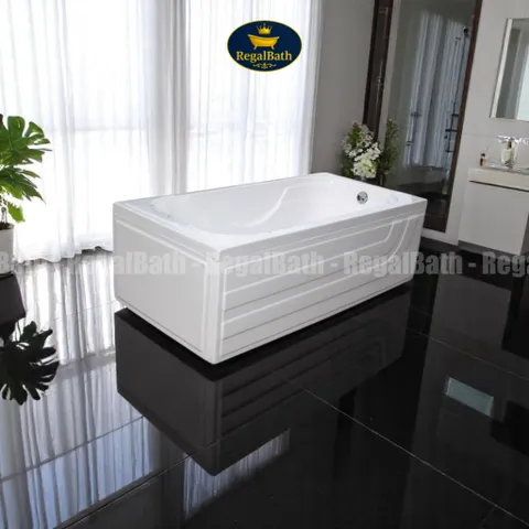 Bồn Tắm Dài 1m5 RegalBath RB-15A - Bồn Tắm Acrylic Cao Cấp Thiết Kế Tối Giản, An Toàn Với Đáy Chống Trượt, Kích Thước 1500x750x550mm