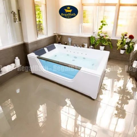 Bồn Tắm Đôi Massage RB-1711 Regalbath - Thiết Kế Kính Sang Trọng, Thư Giãn Cho 2 Người, Không Gian Spa Tại Nhà