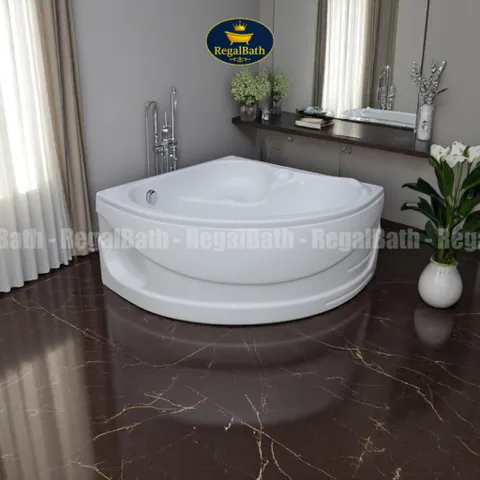 Bồn Tắm Góc Mini 1m2 Regalbath (RB-12RA) - Thiết Kế Bo Góc Tiết Kiệm Diện Tích - Phù Hợp Cho Phòng Tắm Nhỏ và Spa Gia Đình