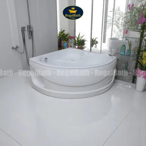 Bồn Tắm Góc Mini 1m2 Regalbath (RB-12RA) - Thiết Kế Bo Góc Tiết Kiệm Diện Tích - Phù Hợp Cho Phòng Tắm Nhỏ và Spa Gia Đình