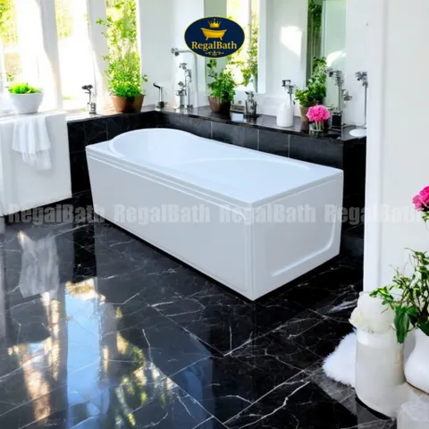 Bồn Tắm Dài Regalbath RB-18A 1m8 - Bồn Tắm Acrylic Sang Trọng Hình Chữ Nhật, Kích Thước 1800x800x550 mm, Thư Giãn Tối Ưu