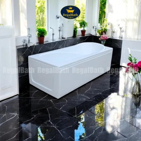 Bồn Tắm Dài Regalbath RB-18A 1m8 - Bồn Tắm Acrylic Sang Trọng Hình Chữ Nhật, Kích Thước 1800x800x550 mm, Thư Giãn Tối Ưu
