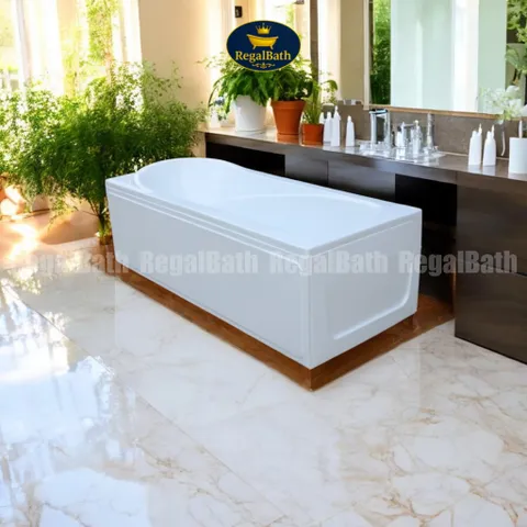 Bồn Tắm Dài Regalbath RB-18A 1m8 - Bồn Tắm Acrylic Sang Trọng Hình Chữ Nhật, Kích Thước 1800x800x550 mm, Thư Giãn Tối Ưu