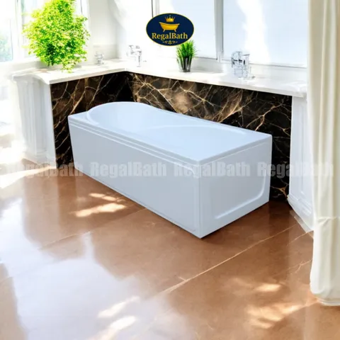 Bồn Tắm Dài Regalbath RB-18A 1m8 - Bồn Tắm Acrylic Sang Trọng Hình Chữ Nhật, Kích Thước 1800x800x550 mm, Thư Giãn Tối Ưu