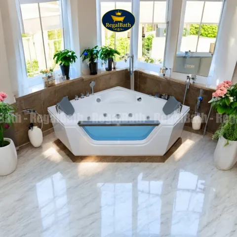 Bồn Tắm Góc Kín Vách 1M4 RegalBath RB-R14K - Thiết Kế Sang Trọng, Dễ Lắp Đặt, Tối Ưu Cho Không Gian Nhỏ