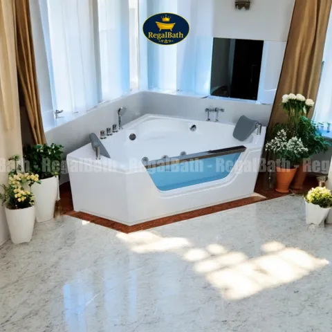 Bồn Tắm Góc Kín Vách 1M4 RegalBath RB-R14K - Thiết Kế Sang Trọng, Dễ Lắp Đặt, Tối Ưu Cho Không Gian Nhỏ