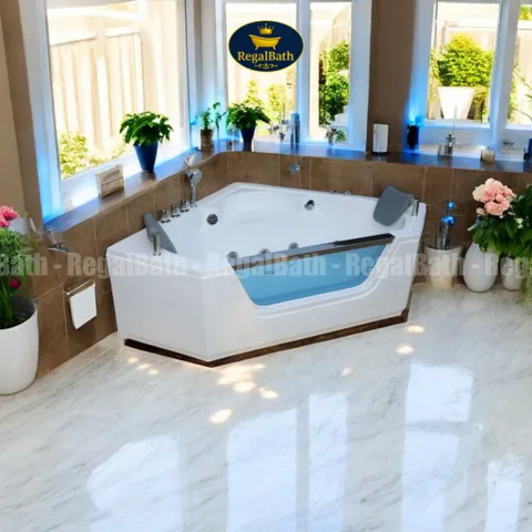 Bồn Tắm Góc Kín Vách 1M4 RegalBath RB-R14K - Thiết Kế Sang Trọng, Dễ Lắp Đặt, Tối Ưu Cho Không Gian Nhỏ