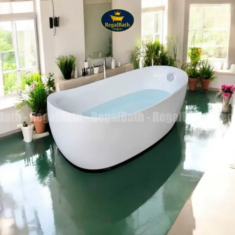 Bồn Tắm Dáng Cá Heo RB-17CH Regalbath - Thiết Kế Nghệ Thuật Độc Đáo, Chất Liệu Acrylic Cao Cấp, Thoải Mái và Bền Đẹp
