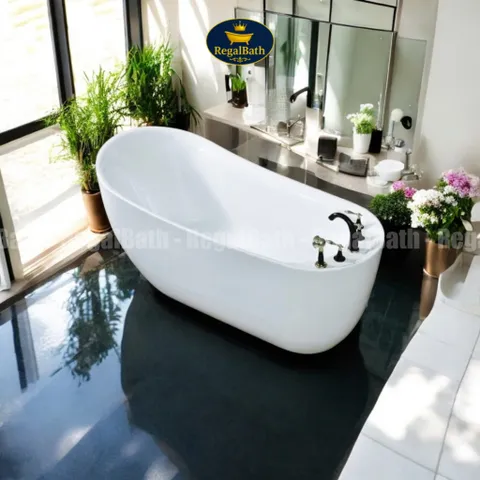 Bồn Tắm Dáng Cá Heo RB-17CH Regalbath - Thiết Kế Nghệ Thuật Độc Đáo, Chất Liệu Acrylic Cao Cấp, Thoải Mái và Bền Đẹp