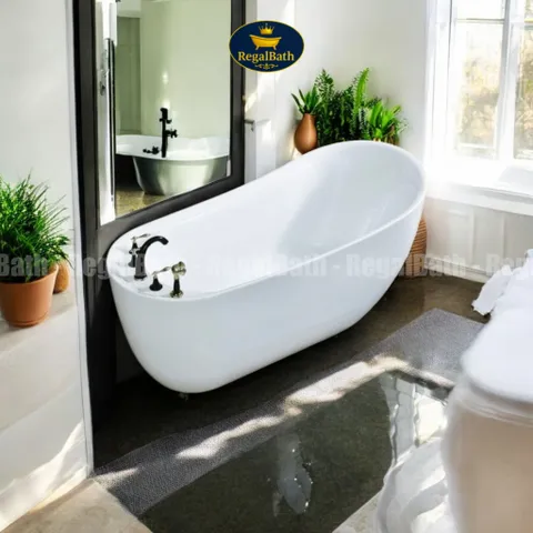 Bồn Tắm Dáng Cá Heo RB-17CH Regalbath - Thiết Kế Nghệ Thuật Độc Đáo, Chất Liệu Acrylic Cao Cấp, Thoải Mái và Bền Đẹp