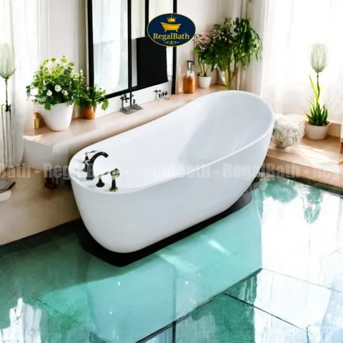 Bồn Tắm Dáng Cá Heo RB-17CH Regalbath - Thiết Kế Nghệ Thuật Độc Đáo, Chất Liệu Acrylic Cao Cấp, Thoải Mái và Bền Đẹp