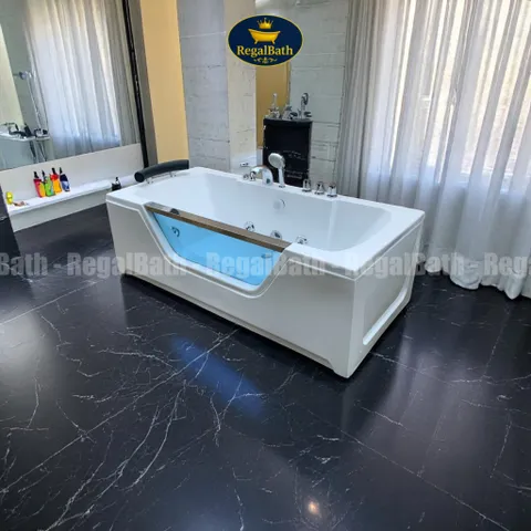 Bồn Tắm Massage Dài Kính 1m7 RB-17MS RegalBath - Thiết Kế Sang Trọng, Thư Giãn Tối Ưu với Kính Cường Lực và Hệ Thống Massage Thủy Lực