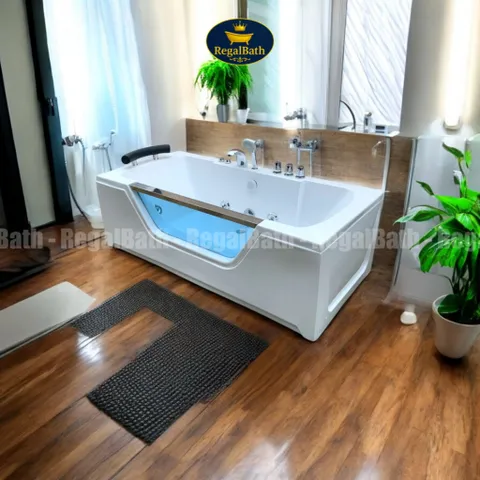 Bồn Tắm Massage Dài Kính 1m7 RB-17MS RegalBath - Thiết Kế Sang Trọng, Thư Giãn Tối Ưu với Kính Cường Lực và Hệ Thống Massage Thủy Lực