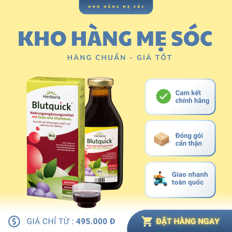 Sắt Nước Hữu Cơ Herbaria Blutquick 250ml - Giải Pháp Tăng Cường Sắt Cho Người Thiếu Máu, Dễ Uống Và Hấp Thụ Nhanh