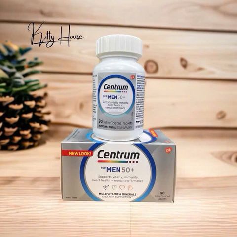 Viên Uống Bổ Sung Vitamin Centrum Men 50+ Dành Cho Nam Giới 90 Viên - Tăng Cường Sức Khỏe Tim Mạch, Miễn Dịch, Da và Xương Khớp.