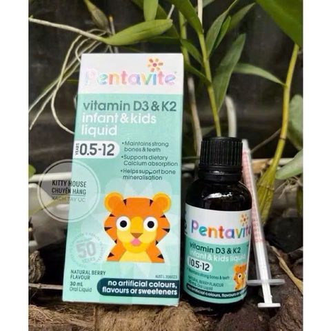 Sirô Pentavite bổ sung Vitamin D3 & K2 Infant & Kids lọ 30 ML