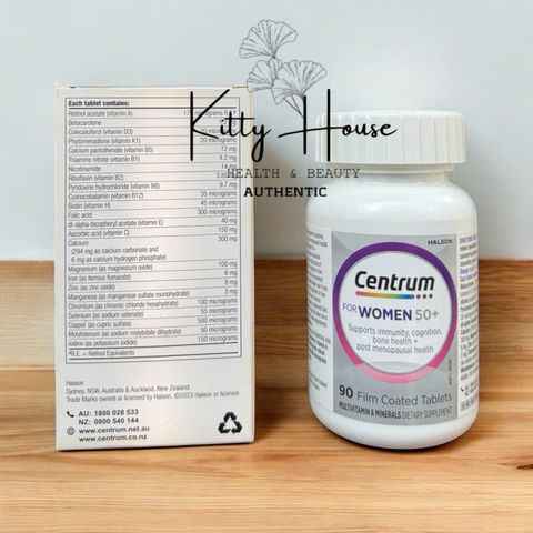 Viên Uống Centrum For Women 50+ - Vitamin Tổng Hợp Chăm Sóc Sức Khỏe cho Phụ Nữ Trên 50 Tuổi - Hỗ Trợ Miễn Dịch và Làn Da Khỏe Mạnh